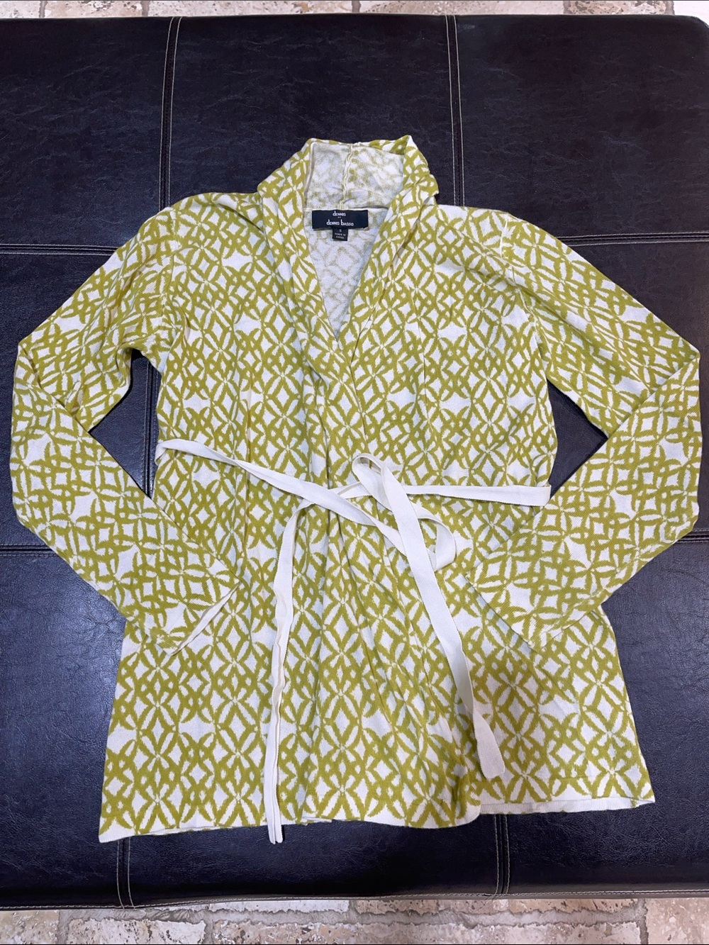 Dennis Basso Printed Belted Cardigan Sweater 🇨🇦